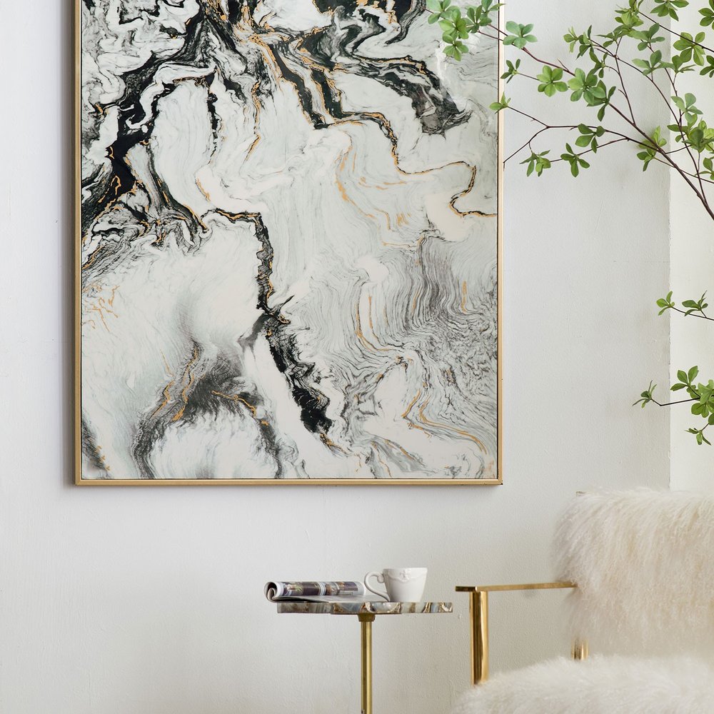 Set of Two White Framed Art